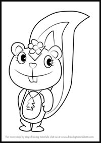 How to Draw Petunia from Happy Tree Friends
