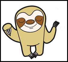 How to Draw Cute Cartoon Sloth with Easy Step by Step Drawing Tutorial for Kids