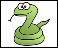 How to Draw Cartoon Snakes & Realistic Snakes : Drawing Tutorials & Drawing  & How to Draw Snakes Drawing Lessons Step by Step Techniques for Cartoons &  Illustrations