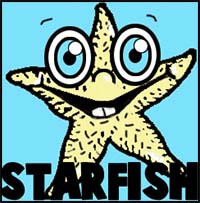 How to Draw Cartoon Star Fish in Easy Step by Step Drawing Lesson