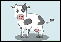 how to draw a cow