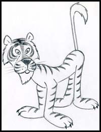 How to Draw Cartoon Tiger