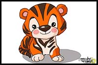 How to Draw a Cute Tiger