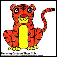 How to Draw a Cartoon Tiger Cub