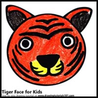 How to Draw a Tiger Face for Kids