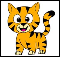 How to Draw Cartoon Tigers & Realistic Tigers : Drawing Tutorials & Drawing  & How to Draw Tigers Drawing Lessons Step by Step Techniques for Cartoons &  Illustrations
