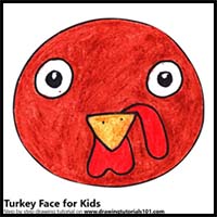 How to Draw a Turkey Face for Kids