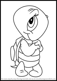 How to Draw Tyrone the Turtle from Tiny Toon Adventures