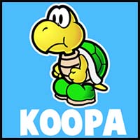 How to Draw Koopa Troopa from Nintendo’s Super Mario Bros. with Easy Step by Step Drawing Tutorial