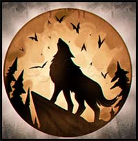 How to Draw a Howling Halloween Moon