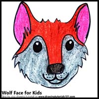 How to Draw a Wolf Face for Kids