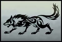 How to Draw Tribal Wolf Art