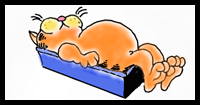 How to Draw Sleepy Garfield