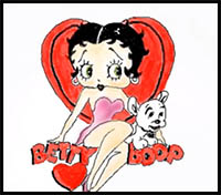 How To Draw Betty Boop Cartoon Characters Drawing Tutorials