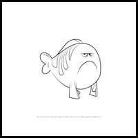 How to Draw Mr. Grumpfish from Bubble Guppies