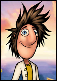 How to Draw Flint Lockwood from Cloudy with a Chance of Meatballs