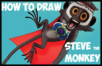 How to Draw Steve the Monkey from Cloudy with the Chance of Meatballs