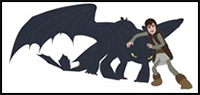 How to Draw Hiccup and Toothless