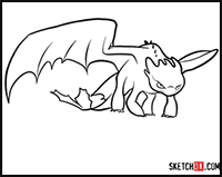 How to Draw The Night Fury Dragon | How to Train Your Dragon