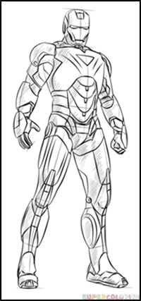 Ironman Avengers Png Image  Draw Iron Man Full Body Transparent Png   Transparent Png Image  PNGitem