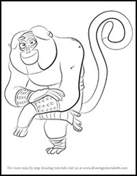 How to Draw Monkey from Kung Fu Panda 3