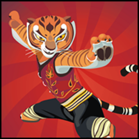 How to Draw Master Tigress from Kung Fu Panda 1 and 2 with Easy Lesson for Kids