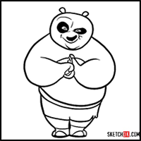 How to Draw Smiling Po | Kung Fu Panda