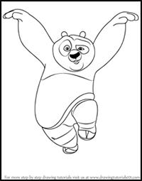 How to Draw Po Giant Panda from Kung Fu Panda