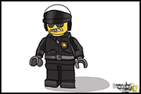 How to Draw Bad Cop from The Lego Movie
