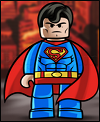 How to Draw Superman from The Lego Movie