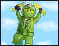 How to Draw the Green Ninja from Lego Ninjago