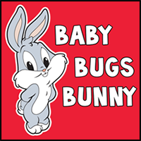 How to Draw Baby Bugs Bunny from TinyToons Adventures with Easy Step by Step Drawing Tutorial