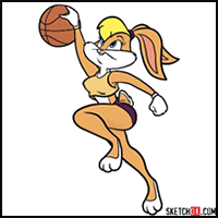 How to Draw Lola Bunny Playing Basketball