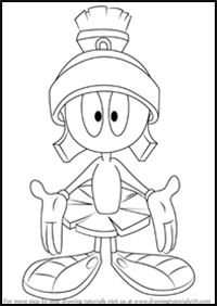 How to Draw Marvin the Martian from Looney Tunes