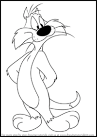 How to Draw Sylvester from Looney Tunes