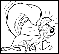 How to Draw Pepé Le Pew – The Skunk from Looney Tunes