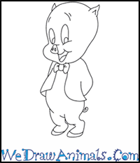 How to Draw Porky Pig from Looney Tunes