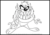 How to Draw Tasmanian Devil from Looney Tunes