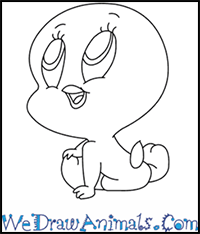 How to Draw Baby Tweety Bird from Looney Tunes