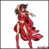How to Draw Scarlet Witch from Marvel Comics