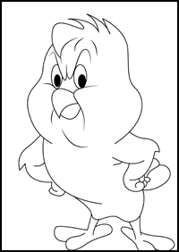 How to Draw Henery Hawk from Looney Tunes