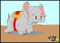 How to Draw Bobo The Elephant from Looney Tunes