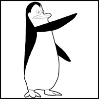 How to Draw Kowalski from Penguins of Madagascar Step by Step Drawing Tutorial