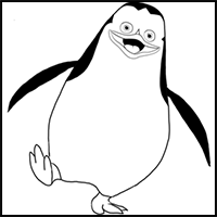 How to Draw Private from Penguins of Madagascar in Easy Steps