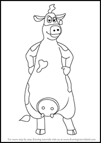 How to Draw Bessy from Back at the Barnyard