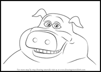 How to Draw Pig from Back at the Barnyard