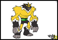 How to Draw Shocksquatch from Ben 10 Omniverse