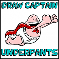 How to Draw Captain Underpants with Step by Step Drawing Lesson