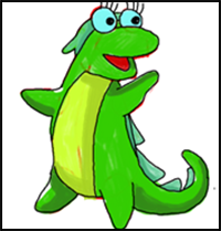 How to Draw Isa the Iguana from Dora the Explorer