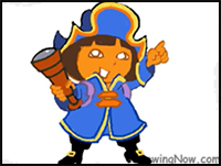 Draw Dora from "Dora the Explorer: Pirate Adventure"